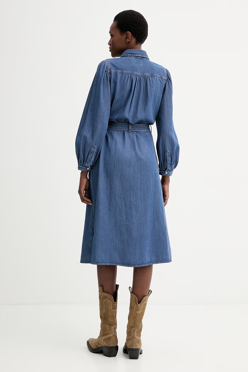 Džínové šaty Levi's JOURNEY LS MAXI (obrázek 3)