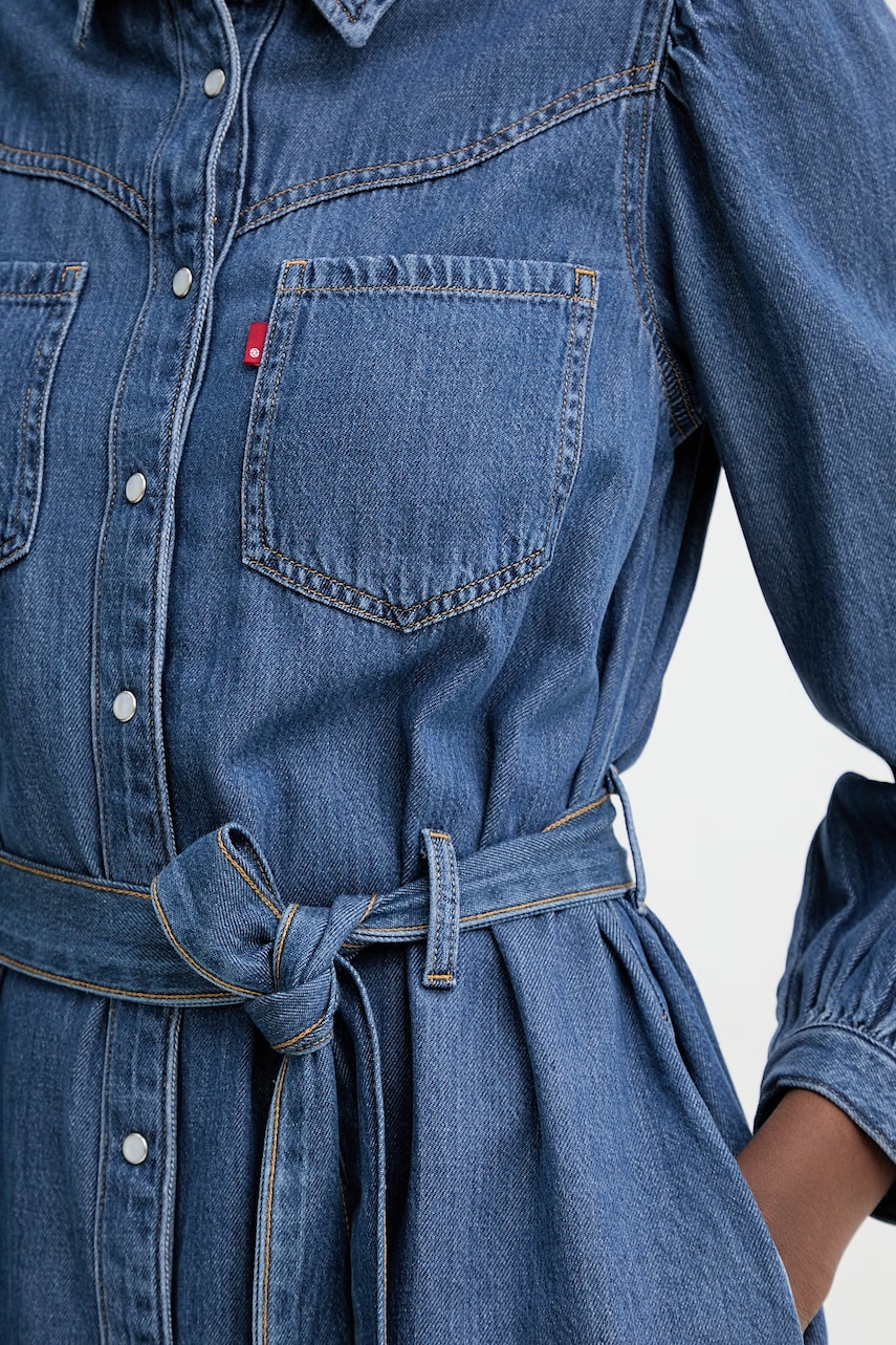 Rifľové šaty Levi's JOURNEY LS MAXI