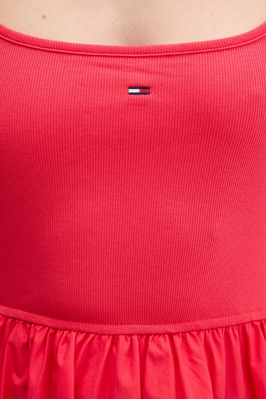 Tommy Jeans šaty s rozšíreným strihom bavlnené