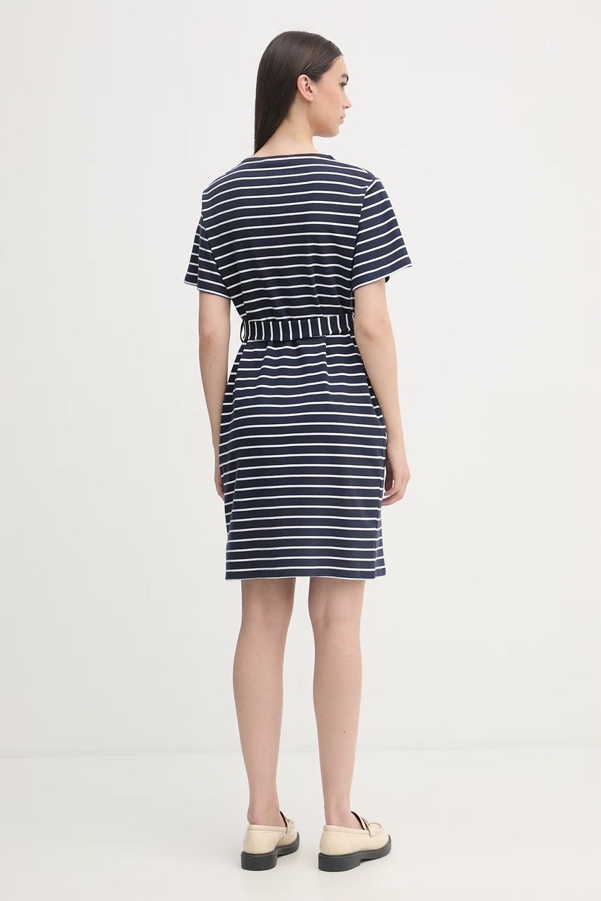 U.S. Polo Assn. šaty bavlněné BOAT NECK BOXY SLEEVE STRIPE MIDI (obrázek 3)