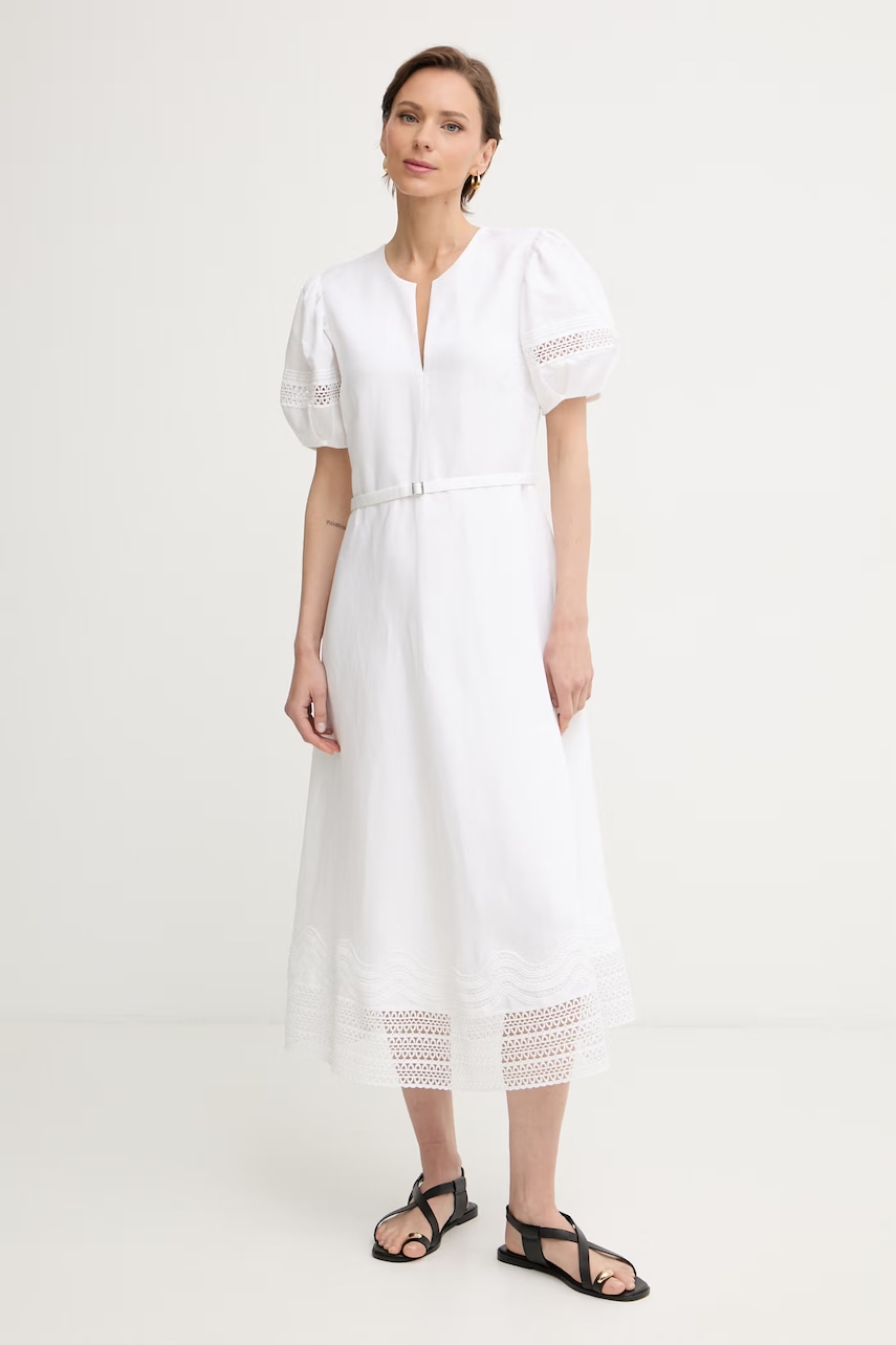 BOSS καλοκαιρινό με πρόσμιξη λινού Doralia 50556233 λευκό 36,42,40,38,34