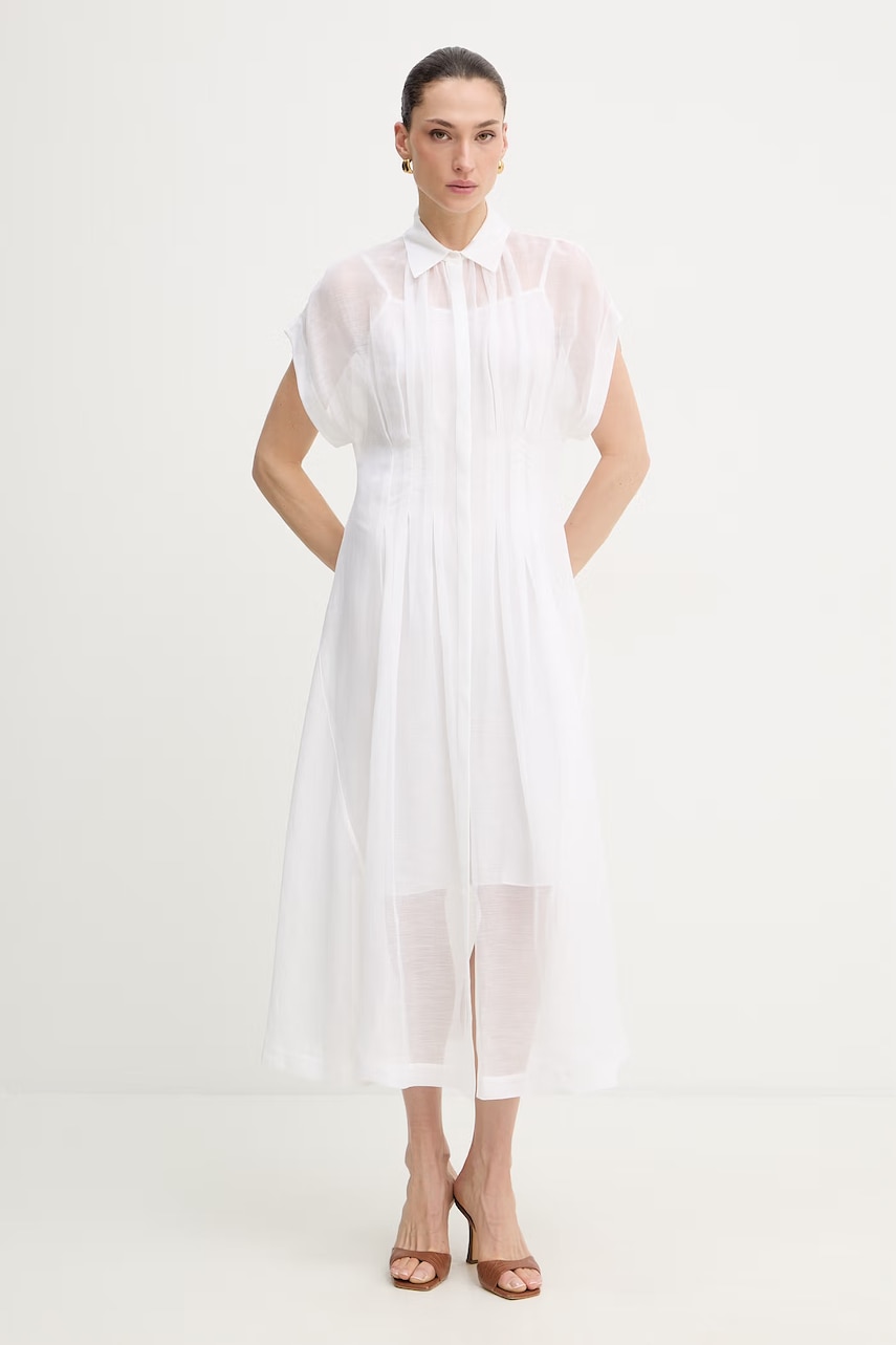 Φόρεμα από λινό BOSS Davinata