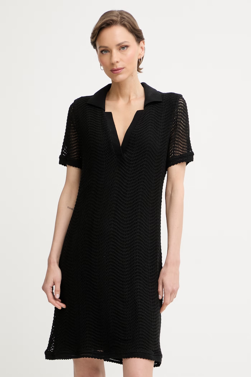 BOSS Orange φόρεμα με βαμβάκι C Eloa 50556367 μαύρο L,S,M,XS,XL