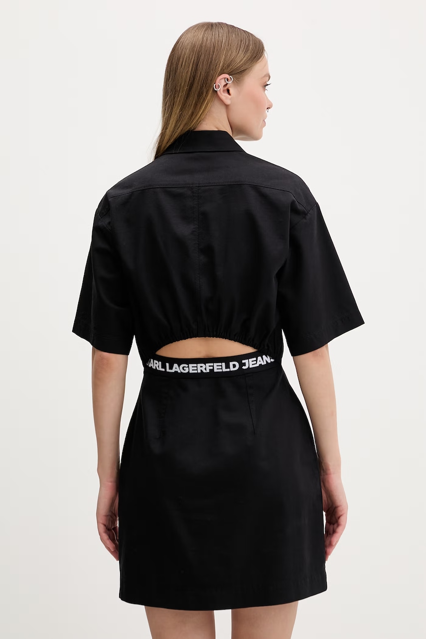 Karl Lagerfeld Jeans košeľové šaty bavlnené