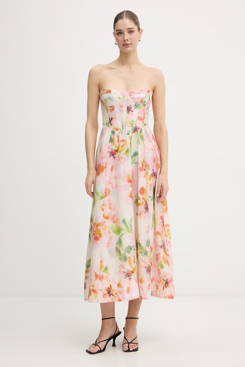 Bardot rochie de vară, cu lyocell