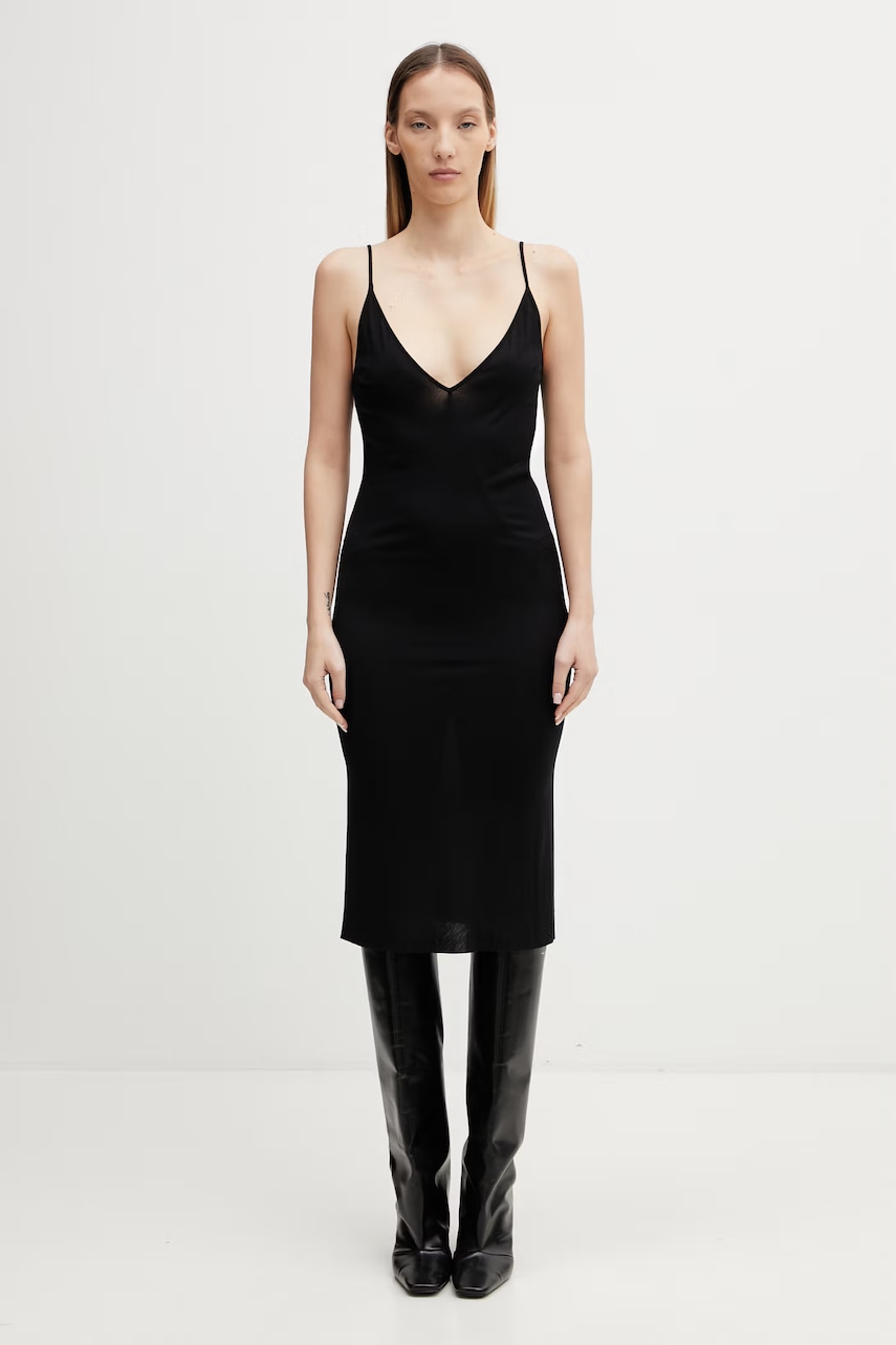 Levně Rick Owens Lilies letní šaty z viskózy