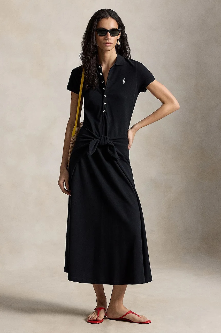 Polo Ralph Lauren rochie evazată din bumbac