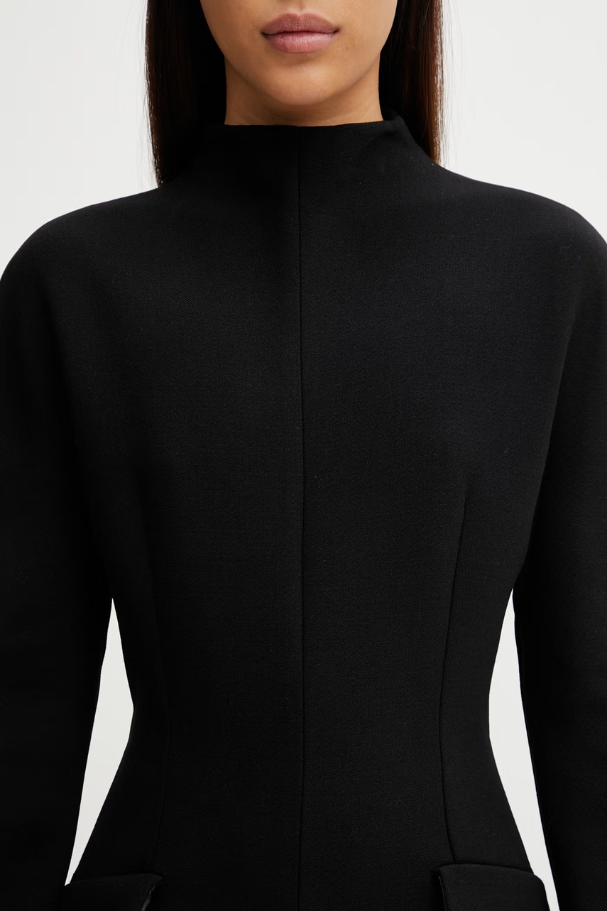 Sportmax Spxtefrite mała czarna gładka z wełną (zdjęcie 4)