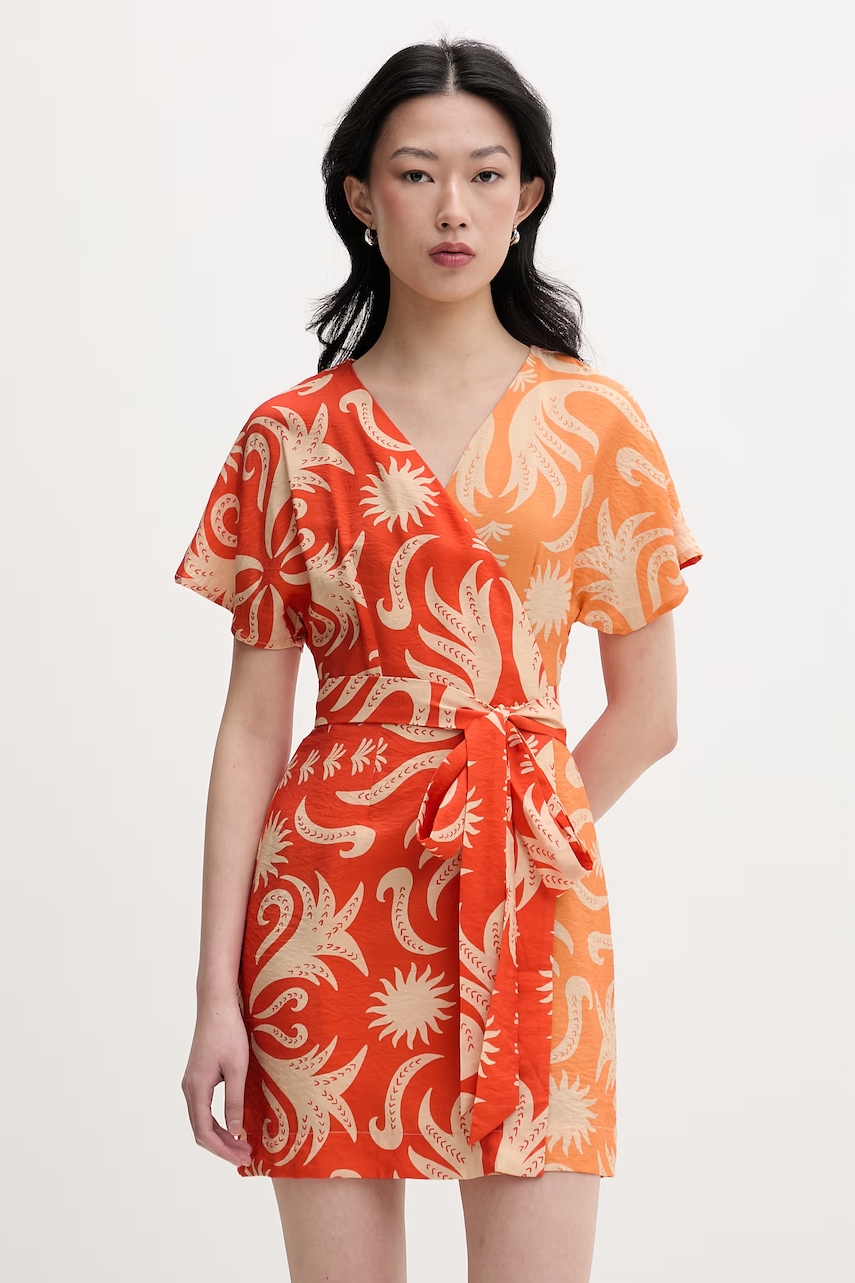 Never Fully Dressed κρουαζέ με βισκόζη NFDDR3366 πορτοκαλί XS,XL,S,L,M