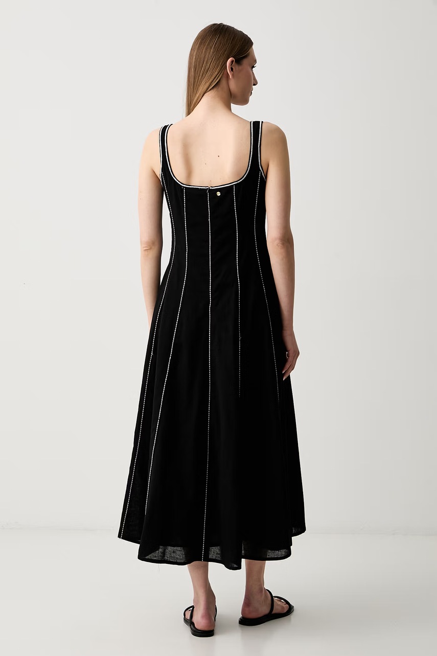 Pedro del Hierro Pedro del Hierro φόρεμα flared με πρόσμιξη λινού - 3