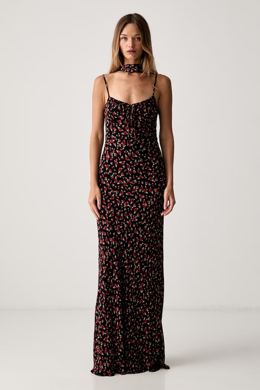 Le Privé sukienka z wiskozy ROSELINE CHIFFON FLEUR