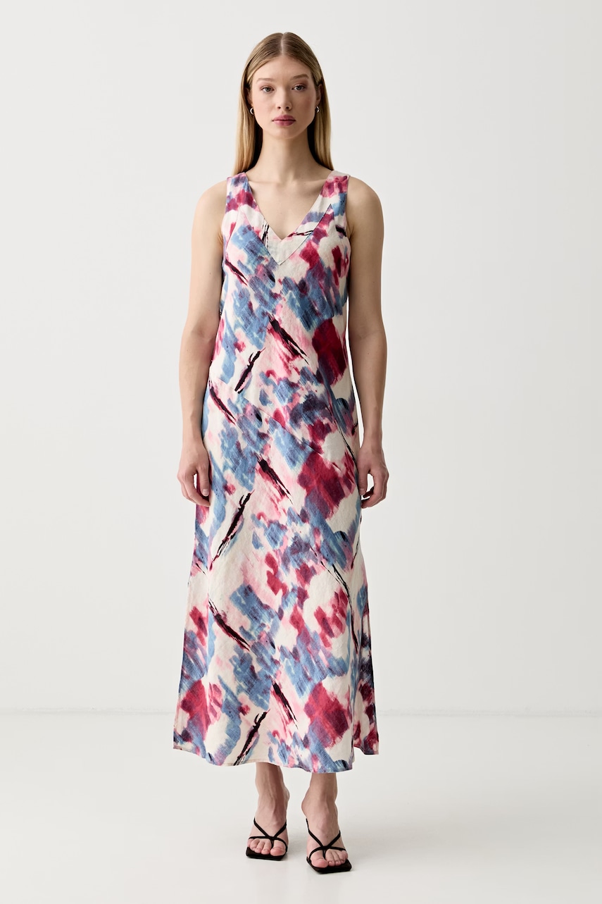DKNY sukienka letnia lniana