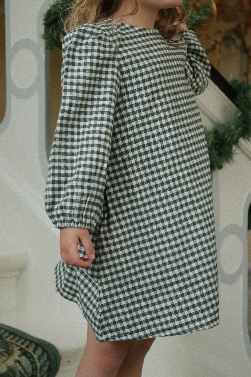 Konges Sløjd rochie din bumbac pentru copii FORET DRESS GOTS mini, drept, KS104193