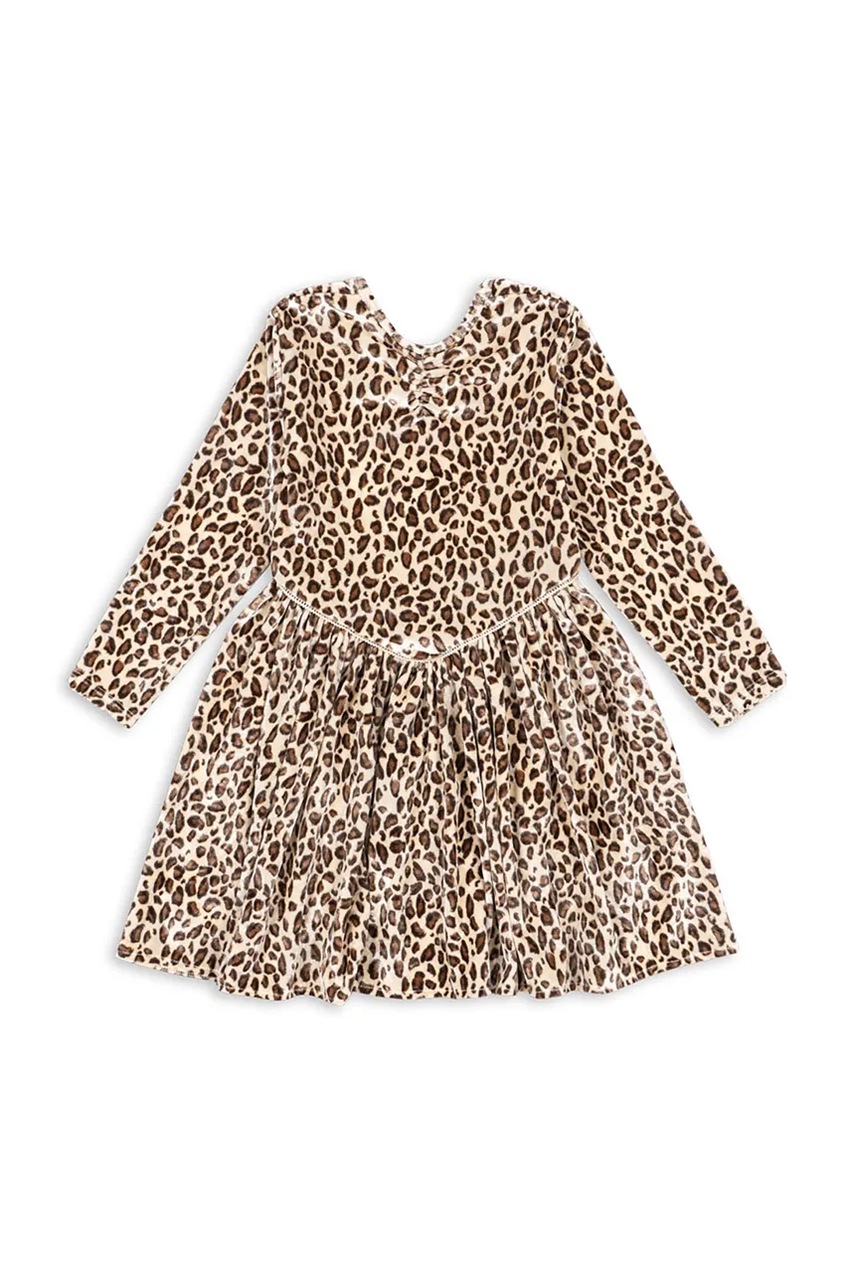 Детское платье Konges Sløjd CARLITO DRESS GRS цвет бежевый mini расклешённое KS104243