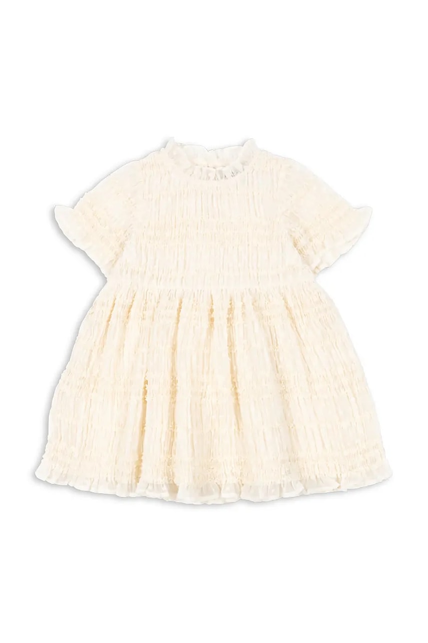 Konges Sløjd rochie fete JOELLA DRESS culoarea bej, mini, evazati, KS104316