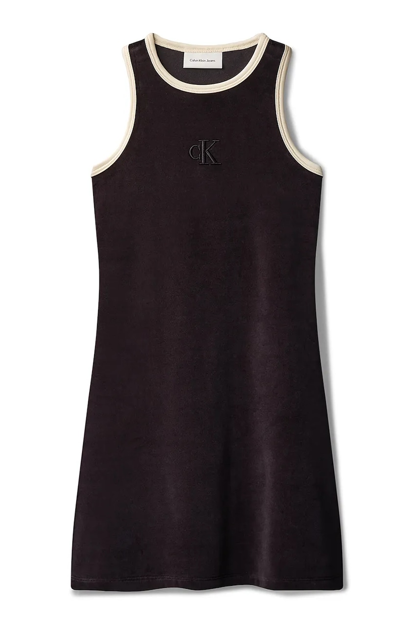 Детское платье Calvin Klein Jeans цвет чёрный mini расклешённое IG0IG03080 в Полтаве Детское платье Calvin Klein Jeans цвет чёрный mini расклешённое IG0IG03080 в Полтаве