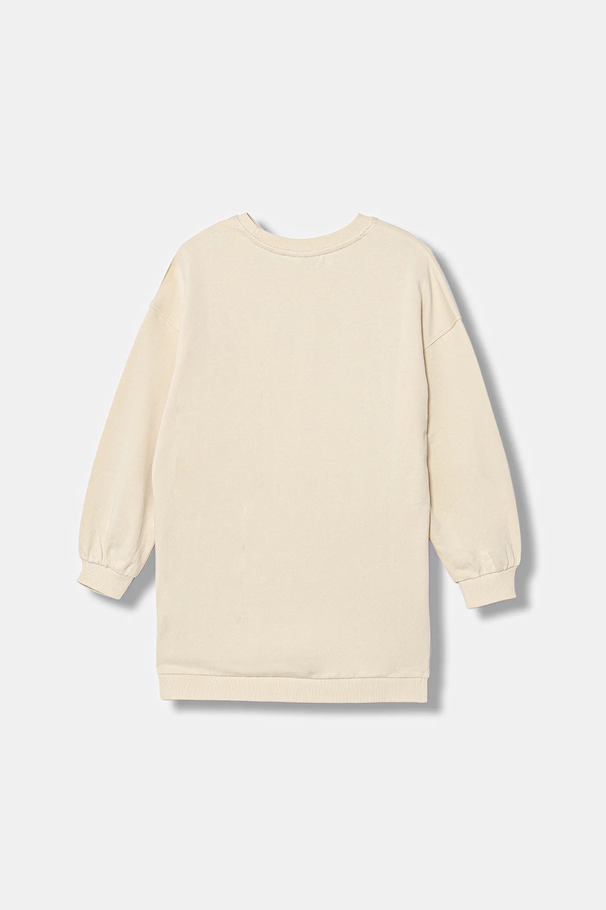 Дитяча бавовняна сукня Calvin Klein Jeans колір бежевий mini пряма IG0IG03092