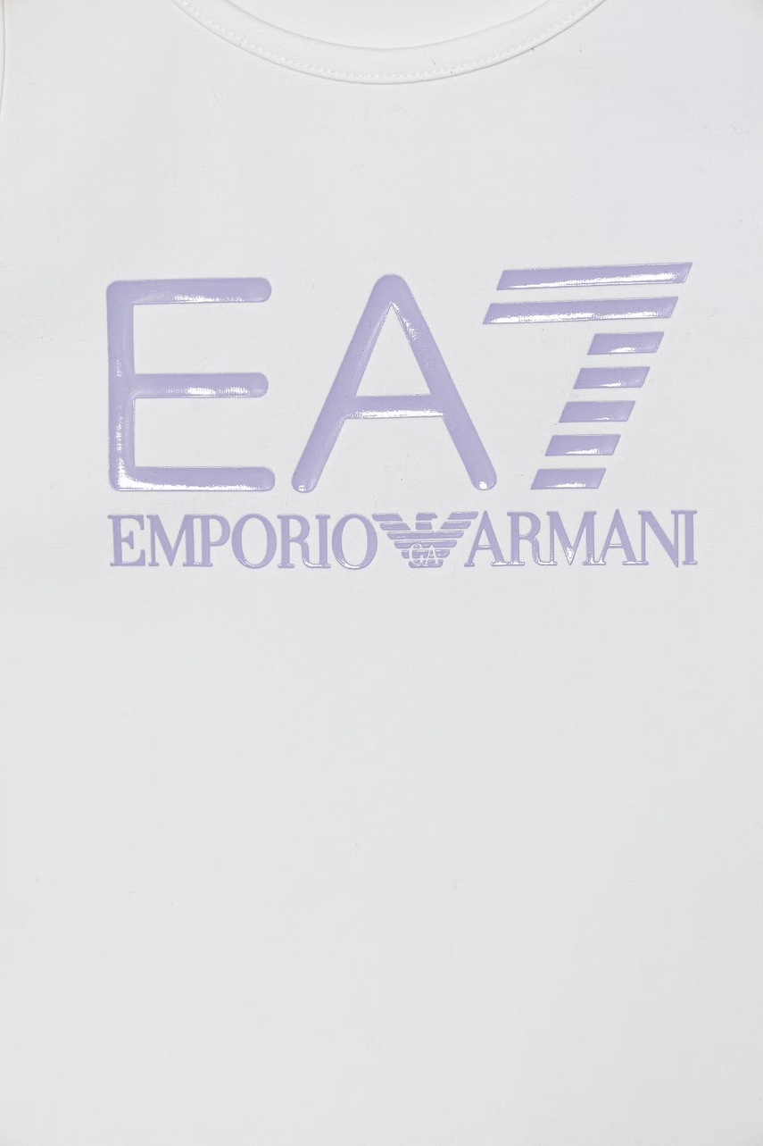 EA7 Emporio Armani šaty bavlnené s elastanom