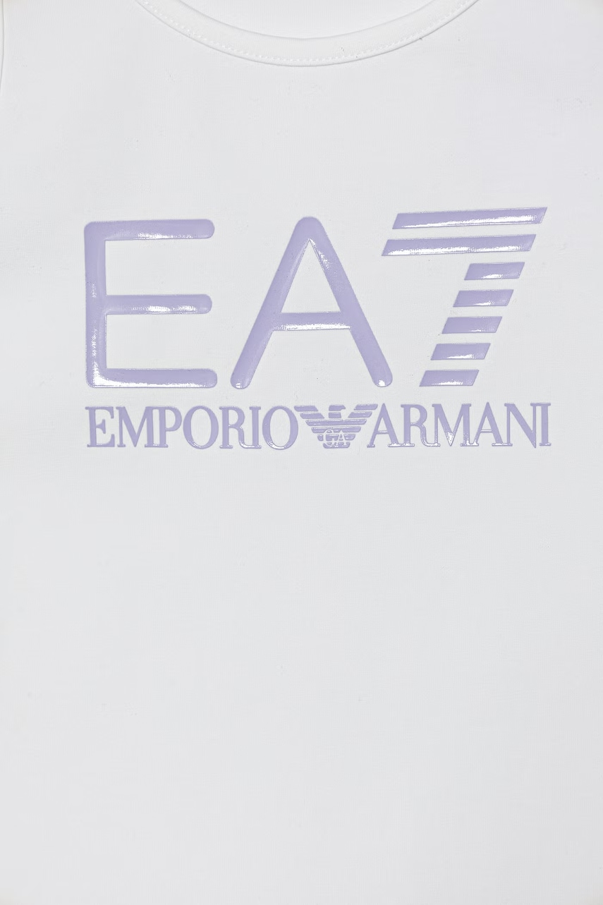 EA7 Emporio Armani šaty bavlnené s elastanom