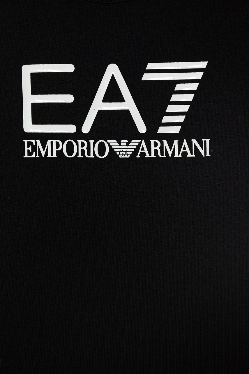 EA7 Emporio Armani šaty bavlnené s elastanom