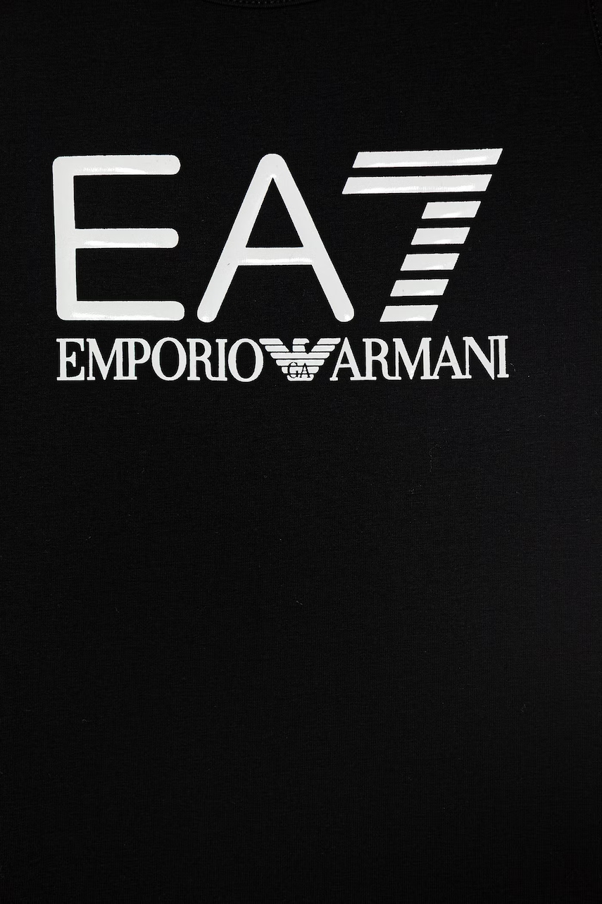 EA7 Emporio Armani šaty bavlnené s elastanom