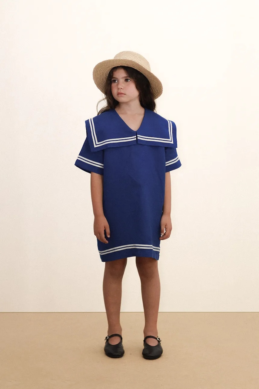Detské šaty s prímesou ľanu Tinycottons STRIPES TINY DRESS