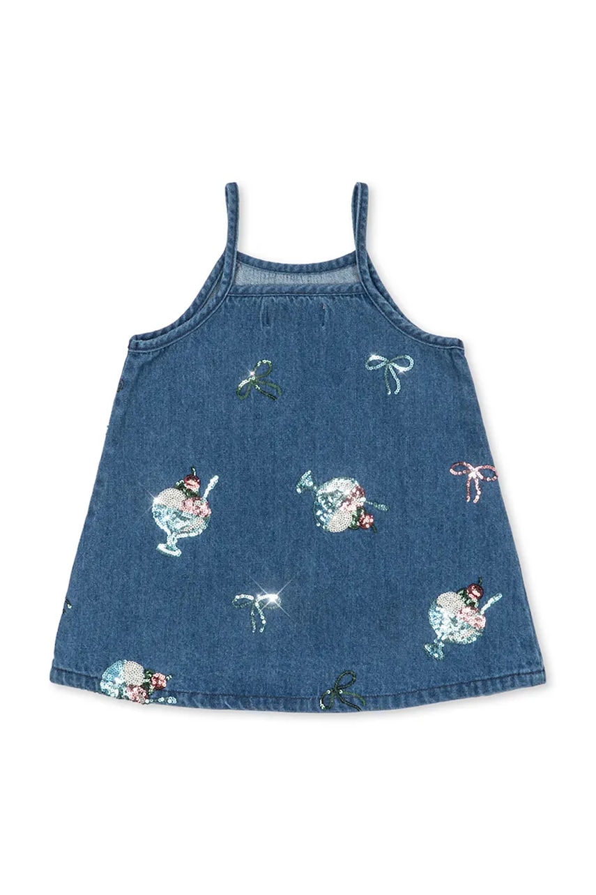 Dievčenské rifľové šaty Konges Sløjd MAGOT SEQUIN STRAP DRESS GOTS