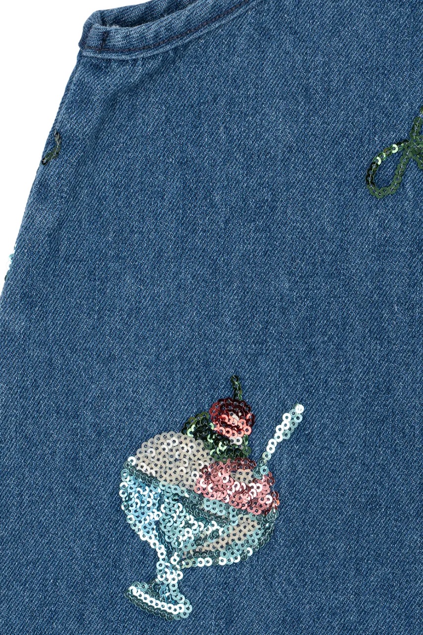Dievčenské rifľové šaty Konges Sløjd MAGOT SEQUIN STRAP DRESS GOTS