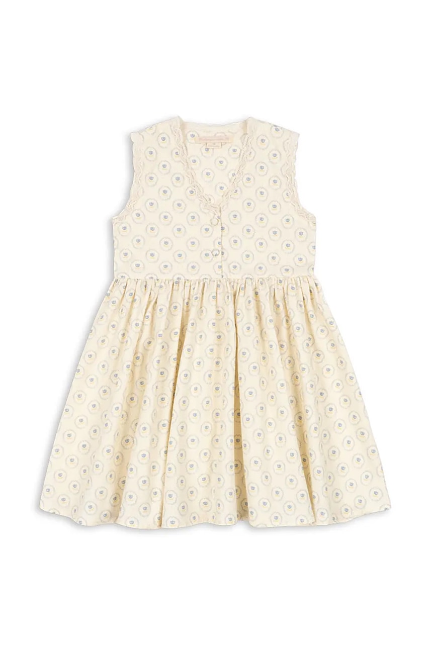 Dievčenské bavlnené šaty Konges Sløjd COEUR LACE DRESS GOTS