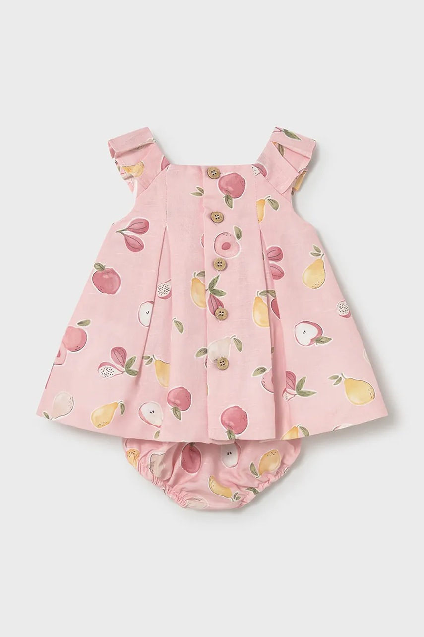 Дитяча сукня з домішкою льону Mayoral Newborn