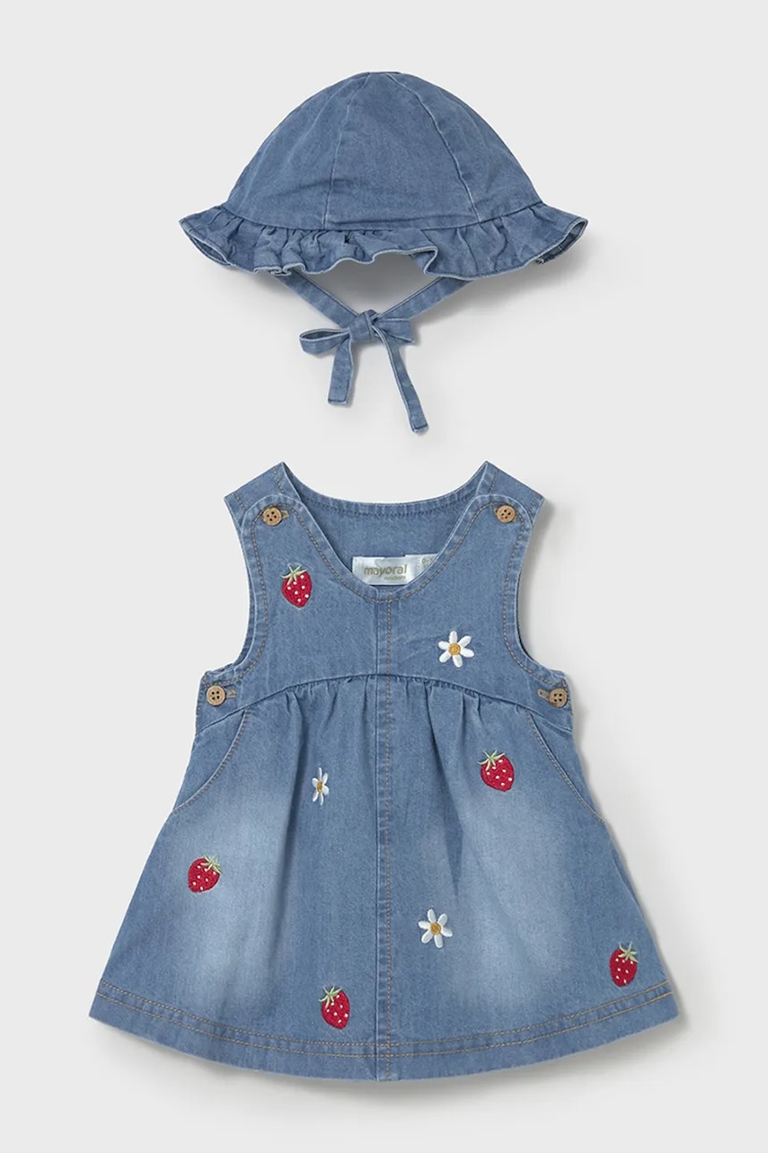 Mayoral Newborn rochie din denim pentru bebeluși