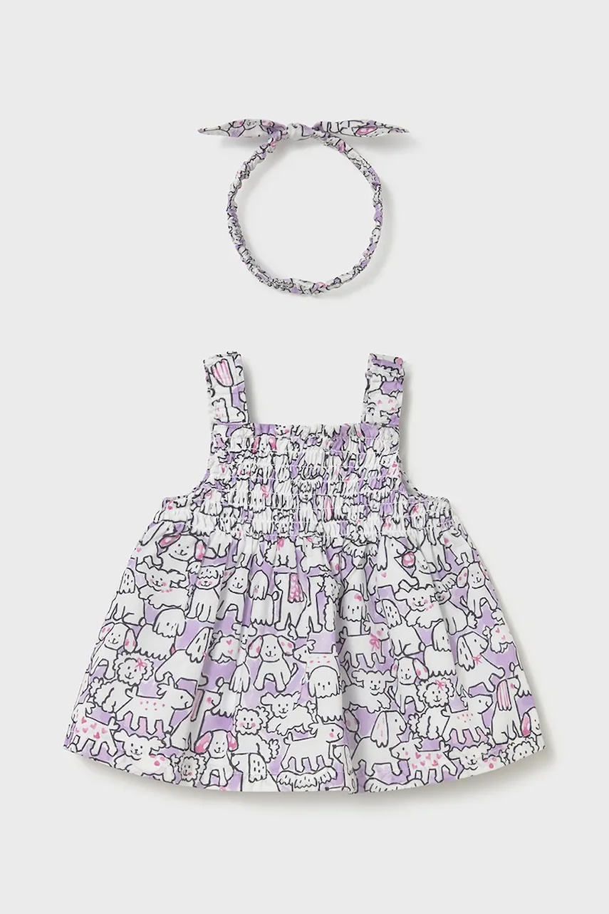 Mayoral Newborn rochie din bumbac pentru bebeluși