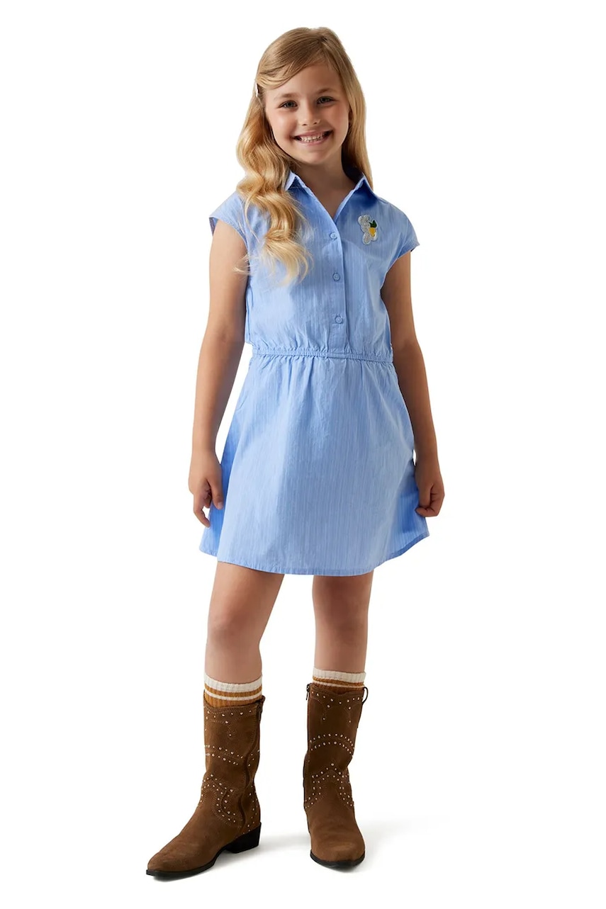 Guess Φόρεμα βαμβακερό J6GK08.WEH20.PPY2.M μπλε 167,136-146,147-157,158-166,125-135,122-125