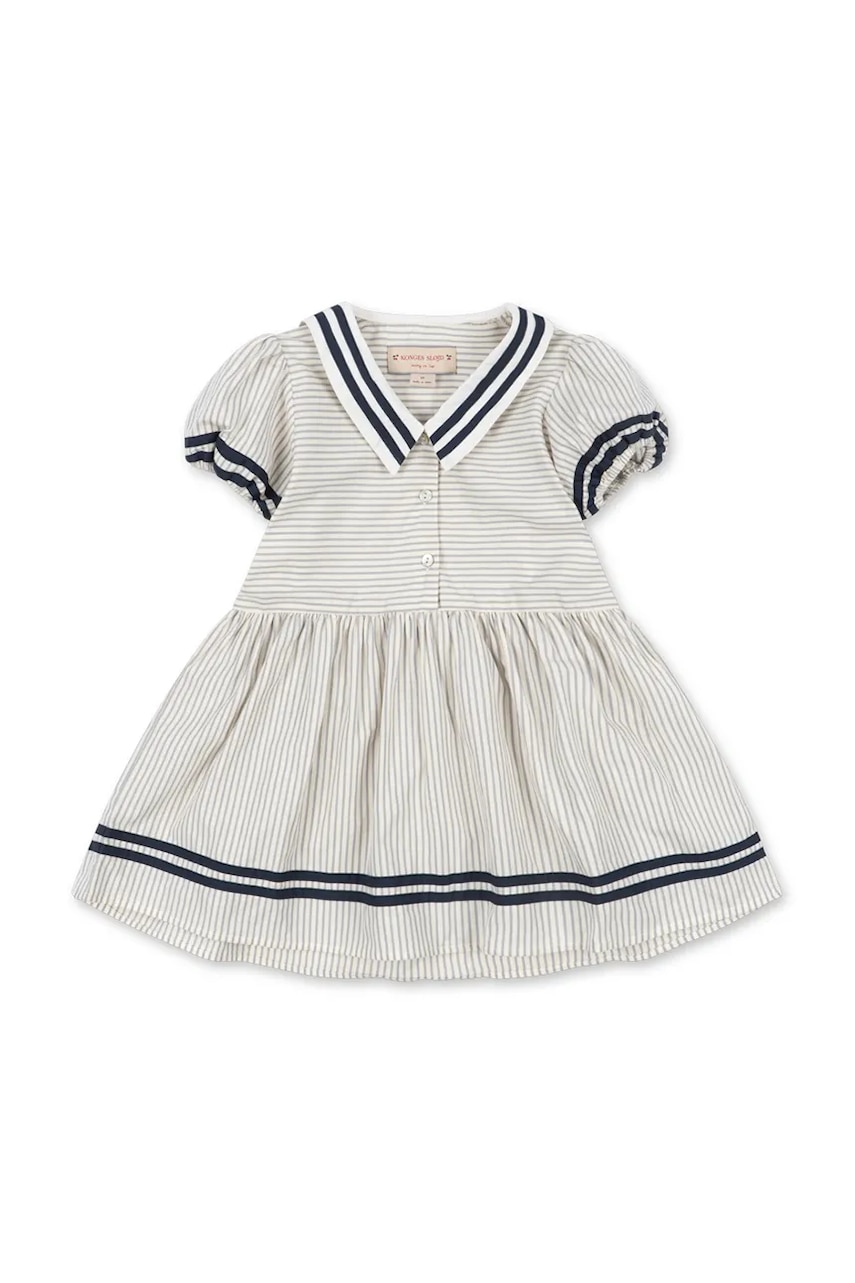 Konges Sløjd šaty s rozšíreným strihom bavlnené ALLIE SAILOR DRESS GOTS