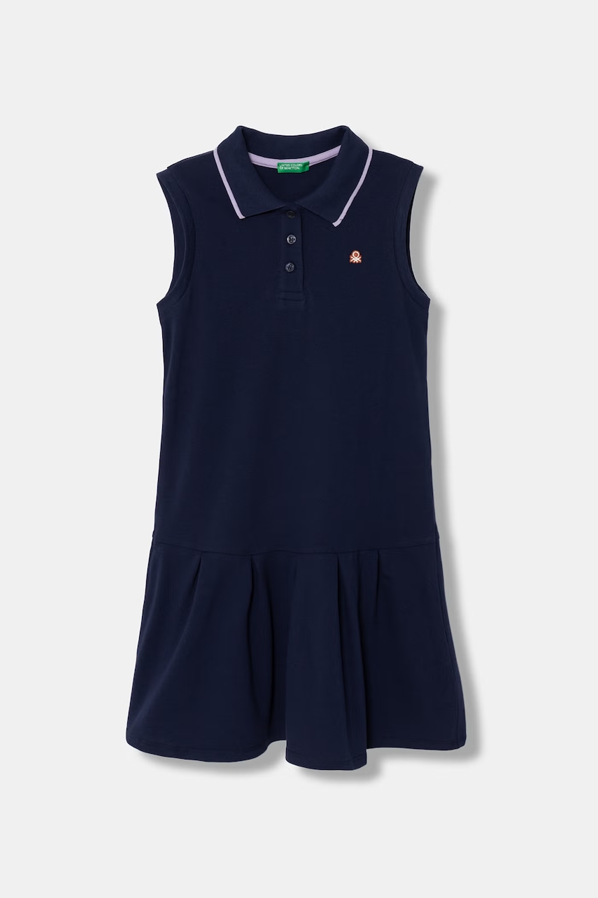 Levně United Colors of Benetton letní šaty bavlněné s elastanem
