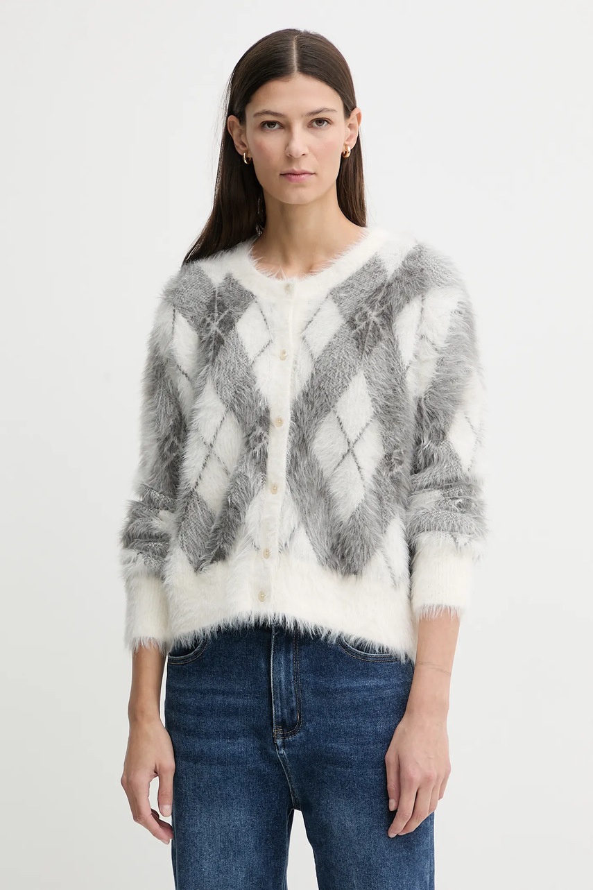 Levně Kardigan Calvin Klein Jeans dámský, šedá barva, LV044E317G