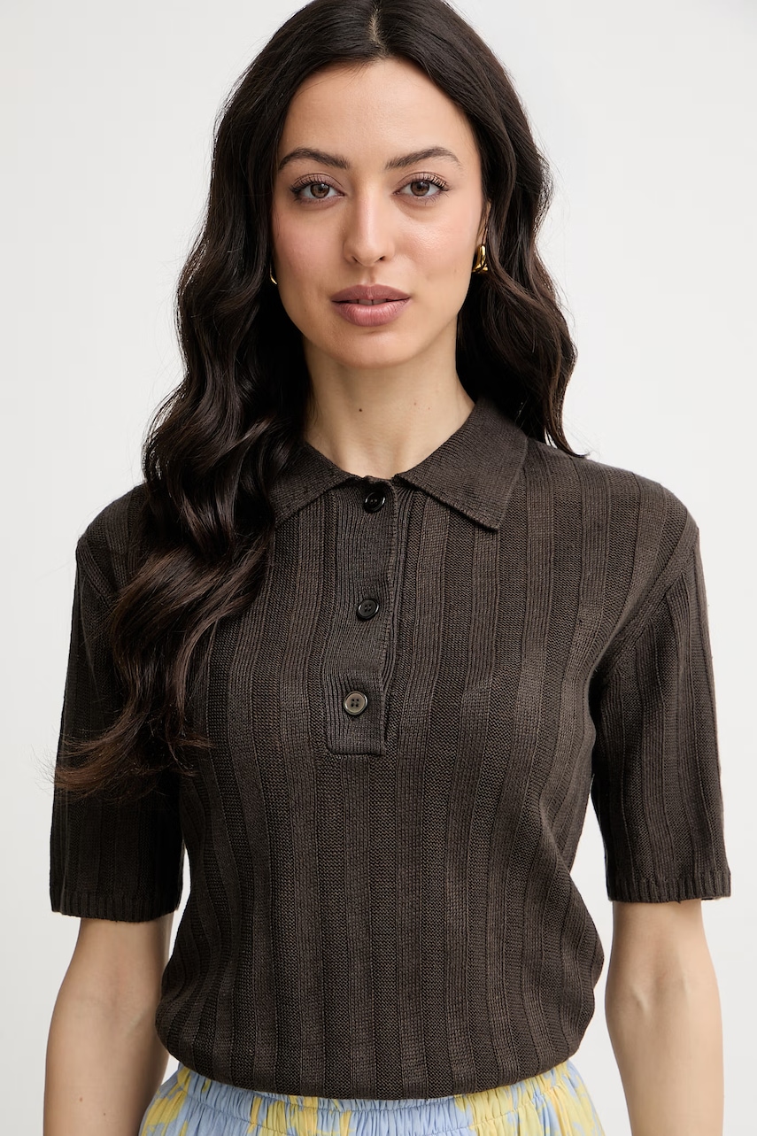 MM by Max Mara úpletové polo tričko dámske ľanové RIVETTO
