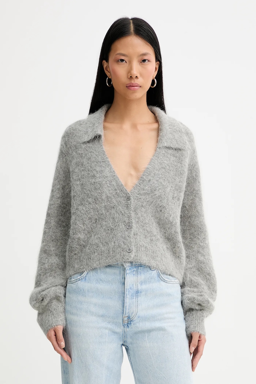 MUNTHE cardigan din amestec de lână ROXAS culoarea gri, 254160225470