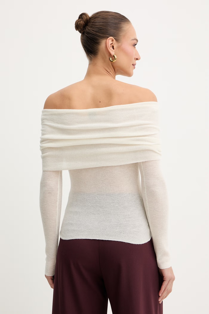 Svetr s příměsí vlny BOSS Orange C Falmon