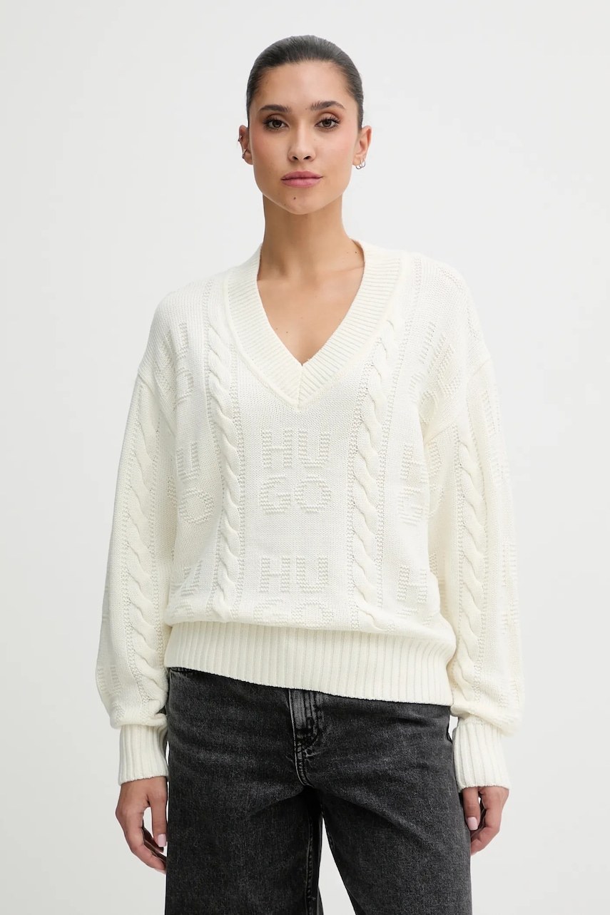 Πουλόβερ με προσθήκη μαλλιού HUGO Dubraxo