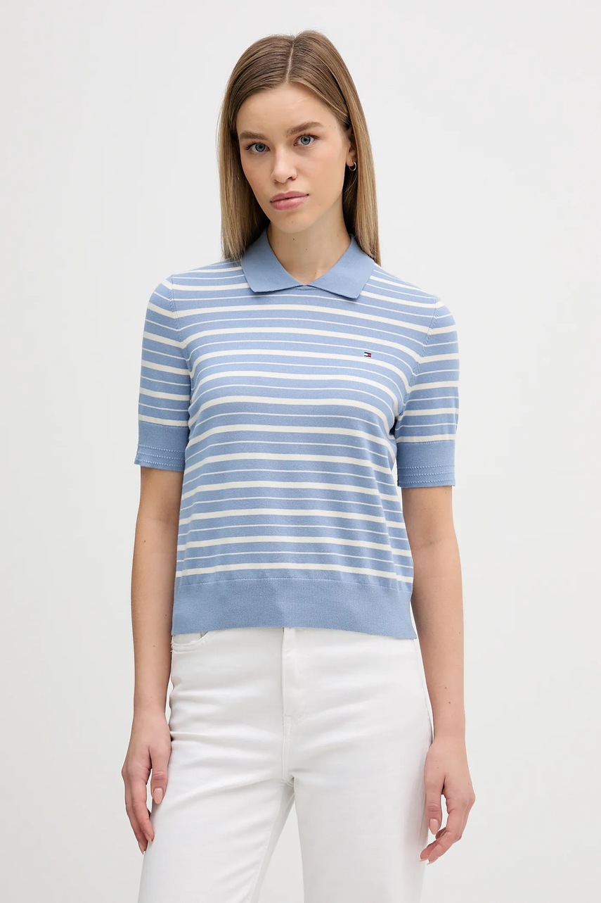 Levně Svetr Tommy Hilfiger dámský, modrá barva, WW0WW47622