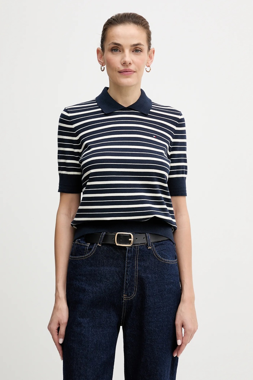 Levně Svetr Tommy Hilfiger dámský, tmavomodrá barva, WW0WW47622