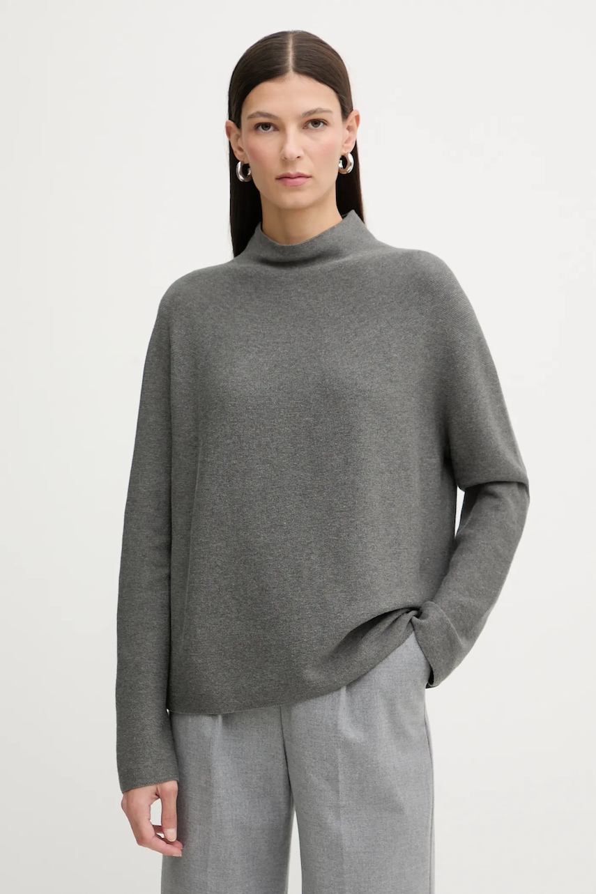 Marc O'Polo pulover de bumbac culoarea gri, light, cu turtleneck, 600600660271