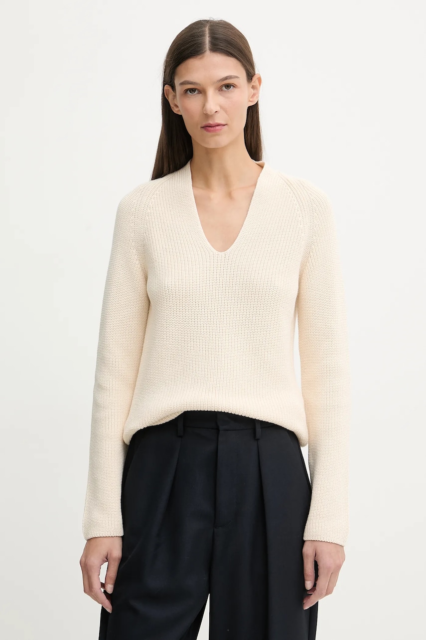 Marc O'Polo pulover de bumbac culoarea bej, 600605960323