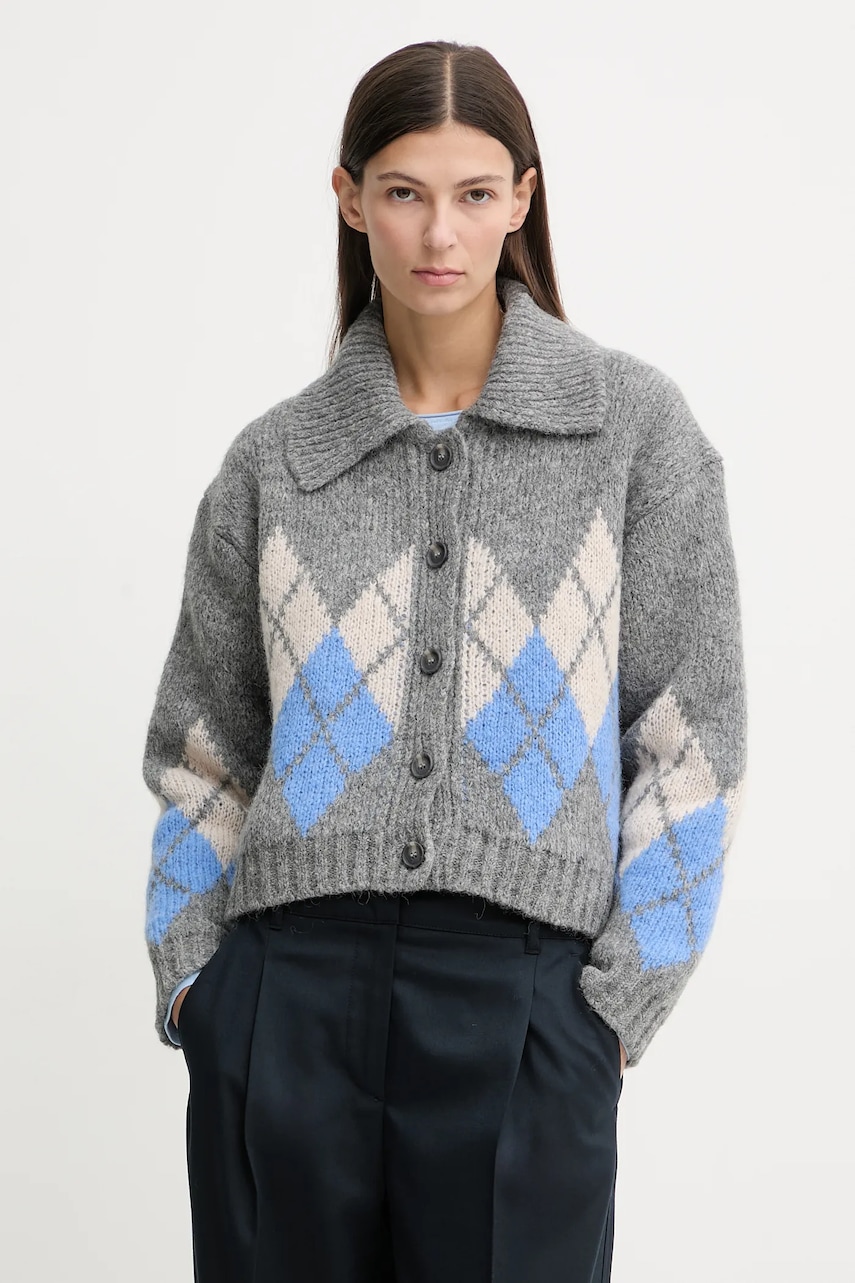 Marc O'Polo cardigan din amestec de lână culoarea gri, călduros, 5000007512