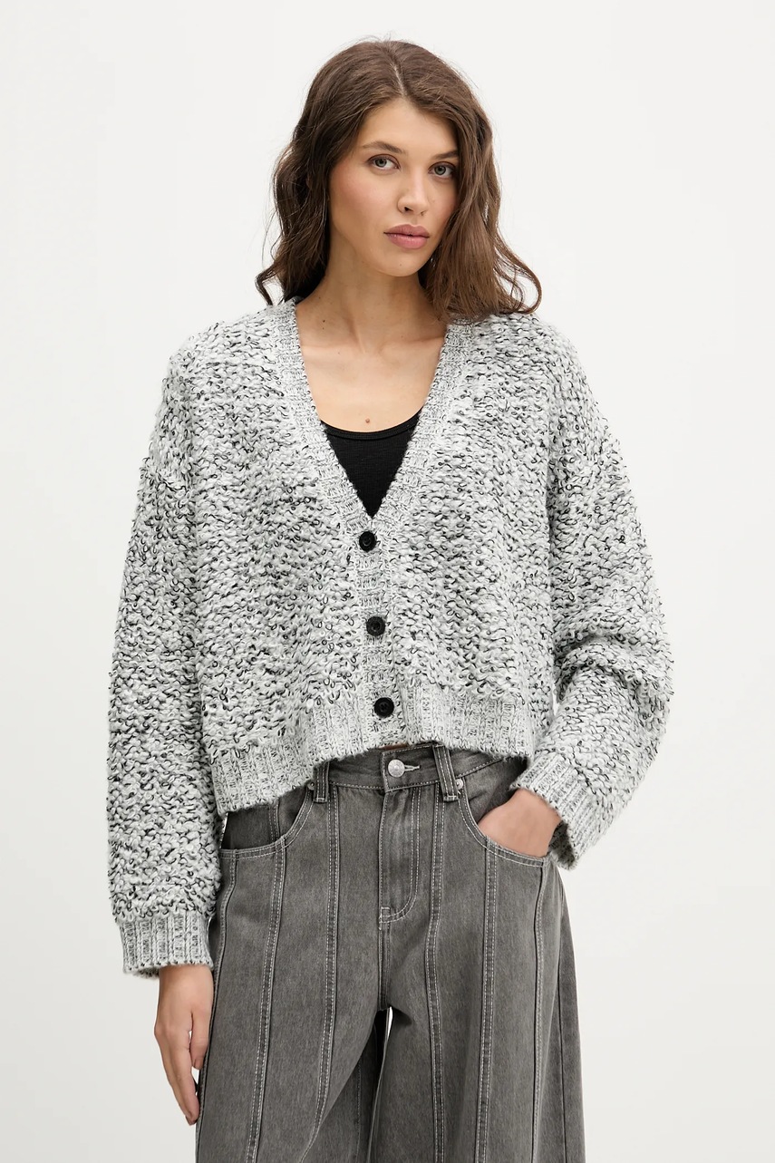 The Ragged Priest cardigan culoarea gri, călduros, RPAW251085KW