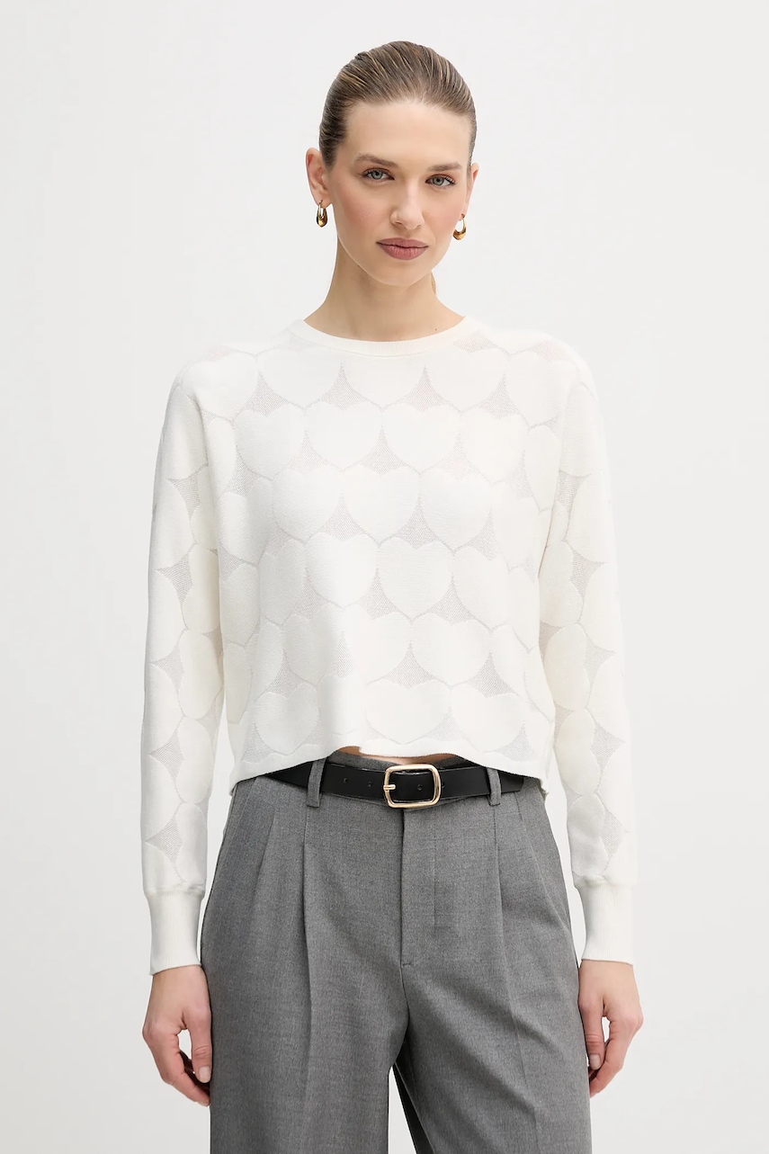 OUI pulover din amestec de mătase culoarea bej, light, 96105