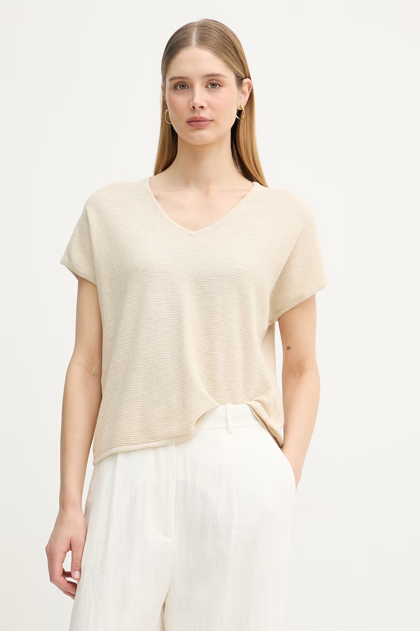United Colors of Benetton T-shirt Γυναικείο με λινό
