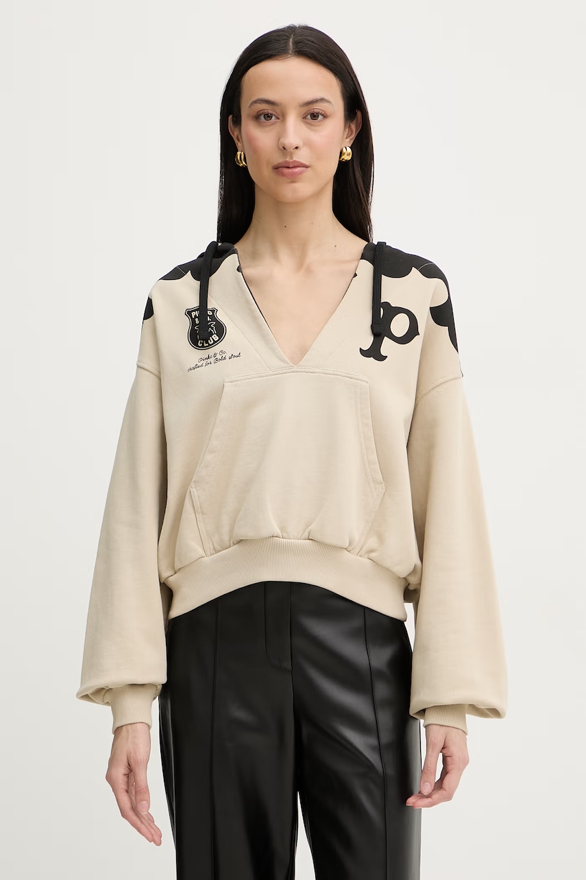 Pinko hanorac cu glugă pentru femei, din bumbac