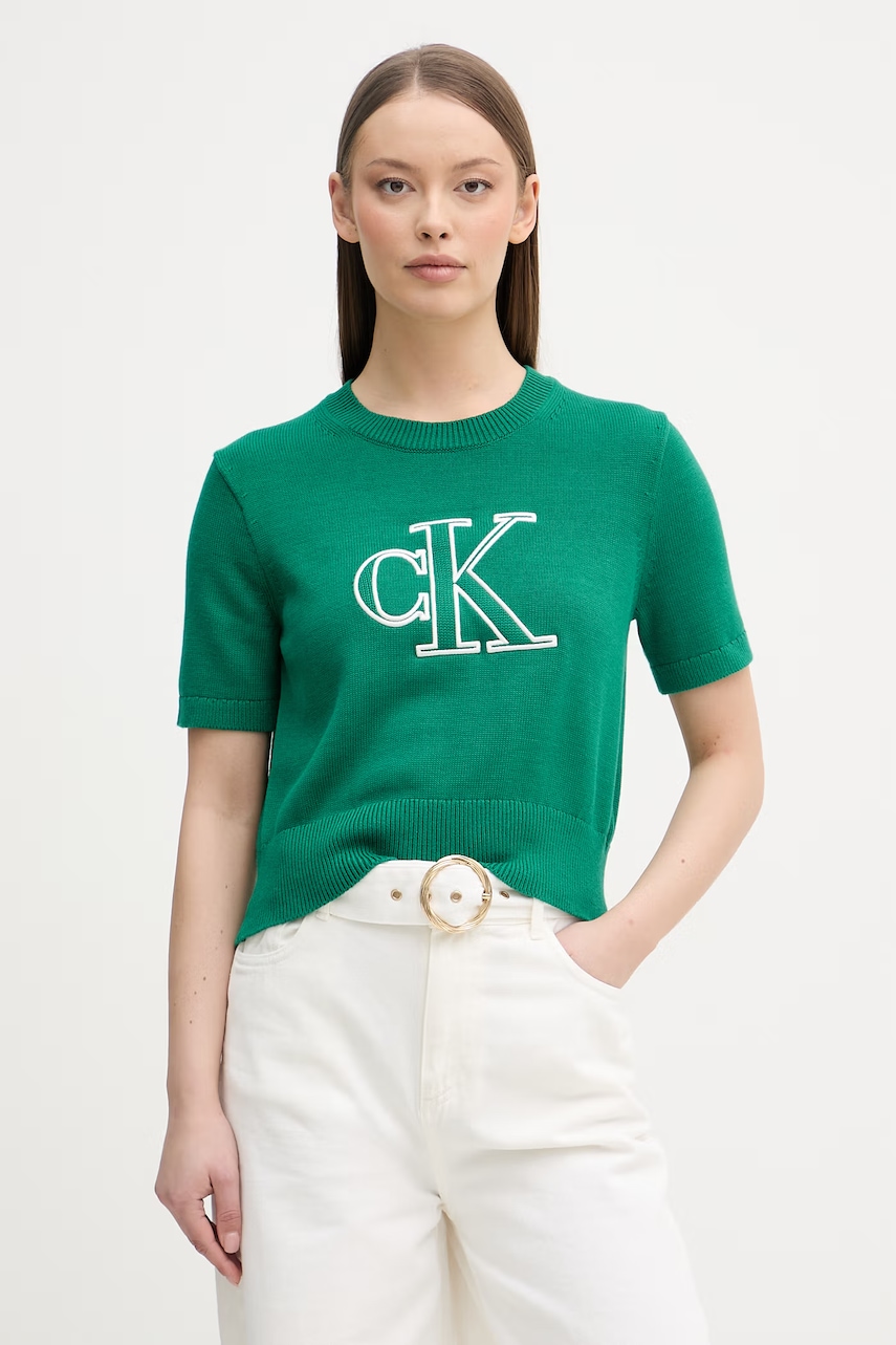 Calvin Klein Jeans Πλεκτό t-shirt γυναικείο βαμβακερό LV047F356G